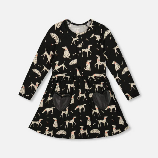 Dalmatian half button jersey dress