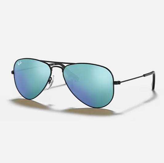 Rayban Aviator - matte black/blue flash