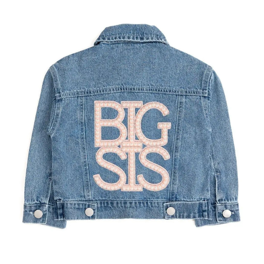 Big sis pearl patch denim jacket