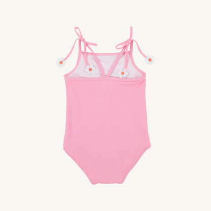 St. Lucia swimsuit - flowers/hamptons hot pink