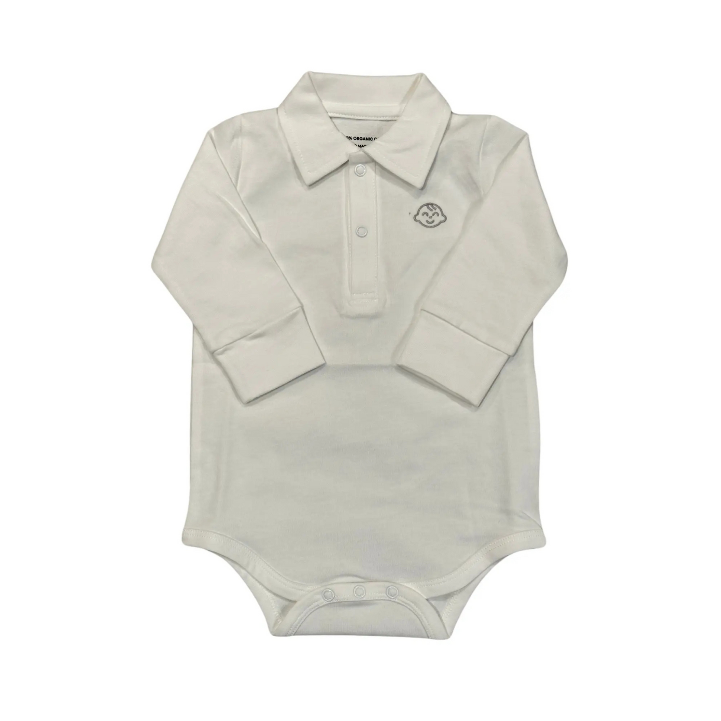 Collared l/s bodysuit - off white