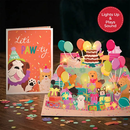 Birthday pawty pups music and lights card