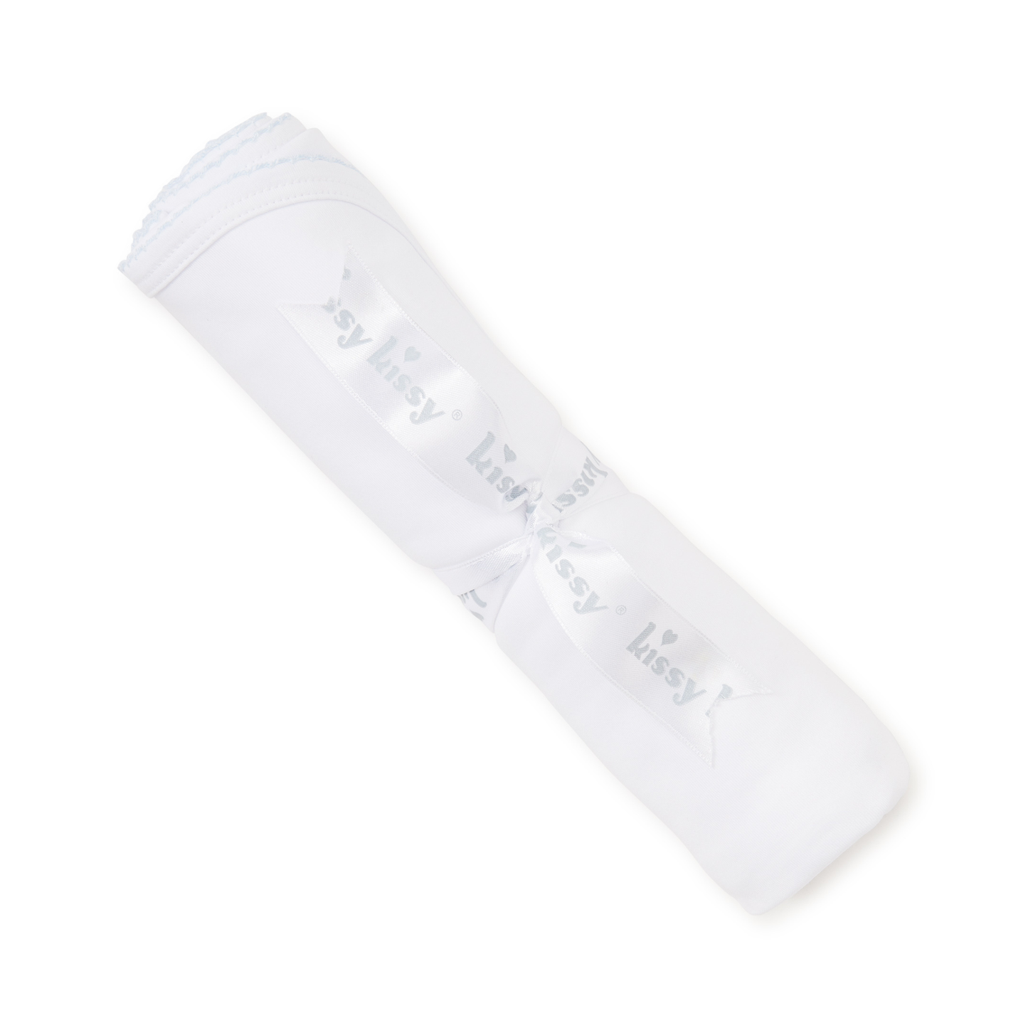 Basic blanket - white/blue