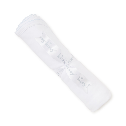 Basic blanket - white/blue