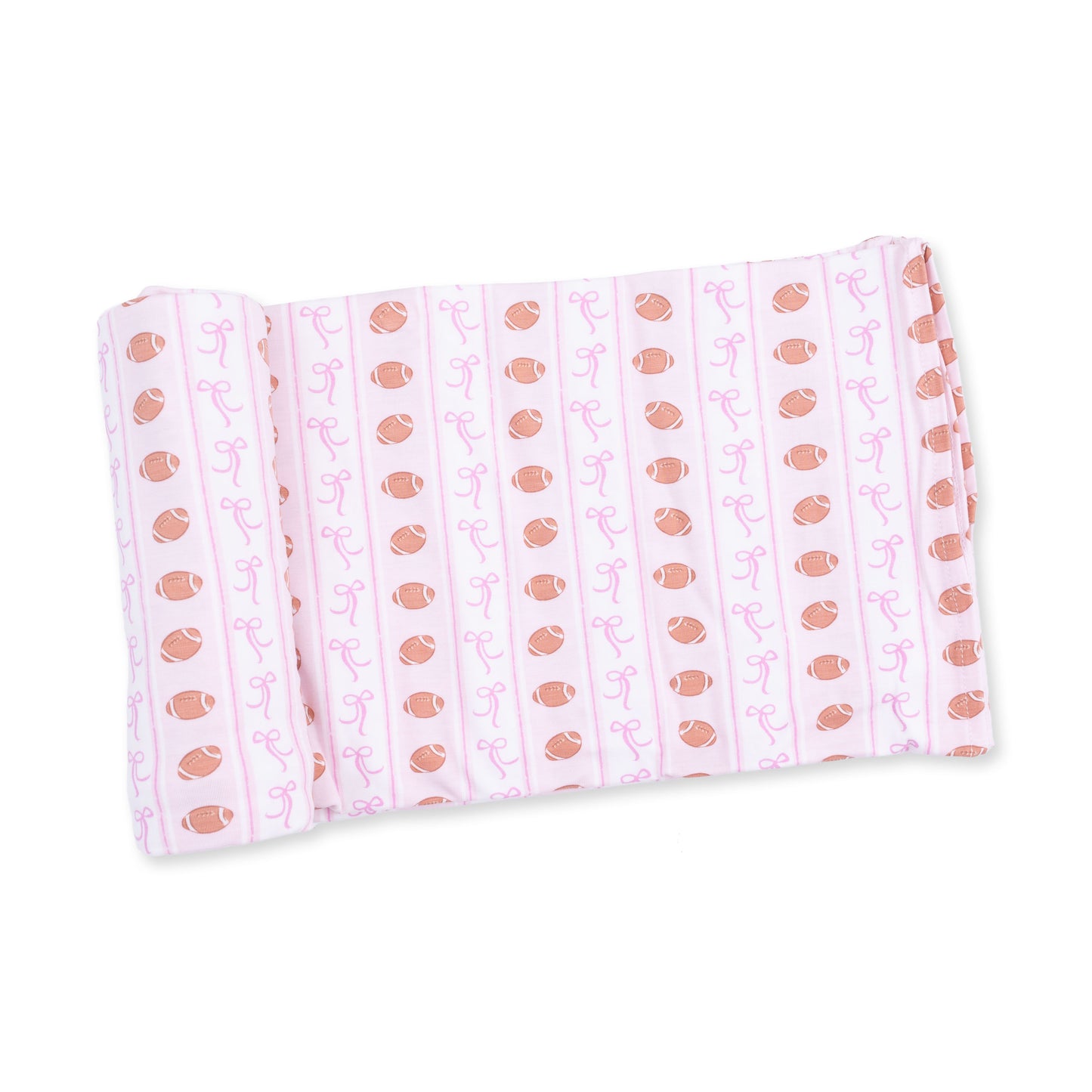 Football bow stripe swaddle blanket