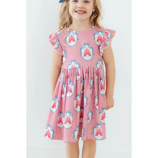Once upon a castle flutter sleeve twirl dress