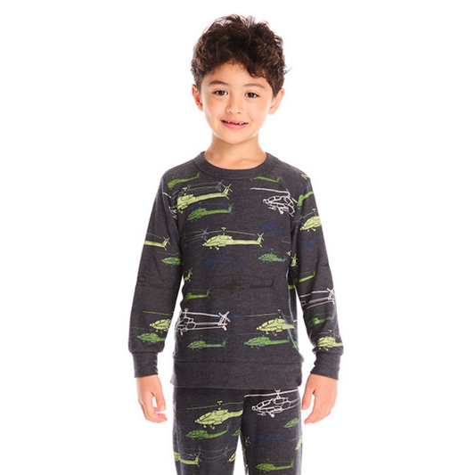 Allover helicopters sweater