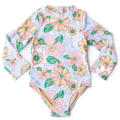 L/s one piece suit - retro floral