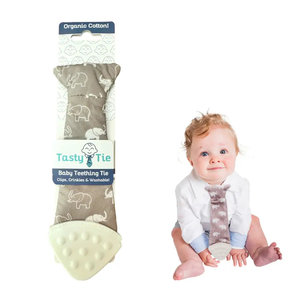 Elephant teething tie