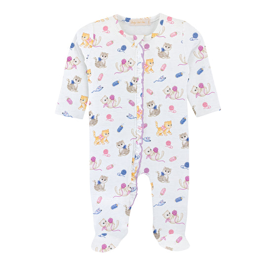 Kitty playtime ruffle zipper footie
