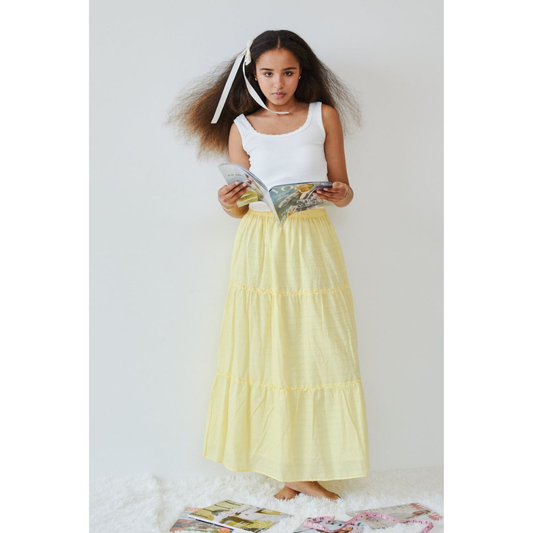 Bella yellow heart maxi skirt