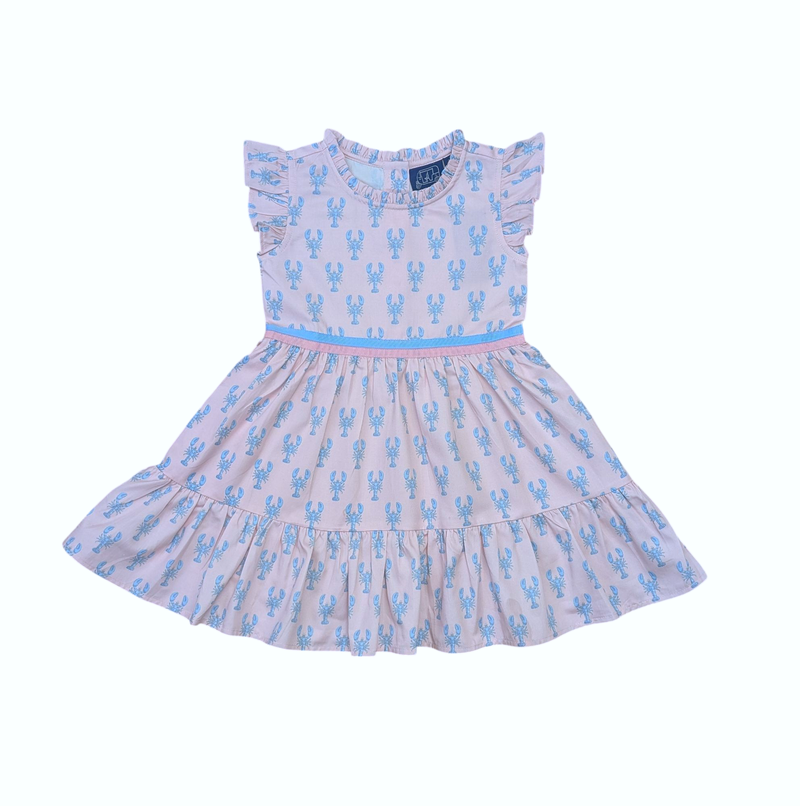 Pastel pinchers ruffle dress