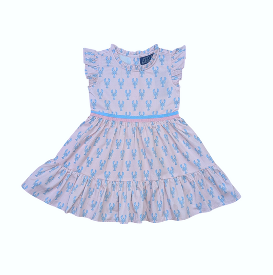 Pastel pinchers ruffle dress