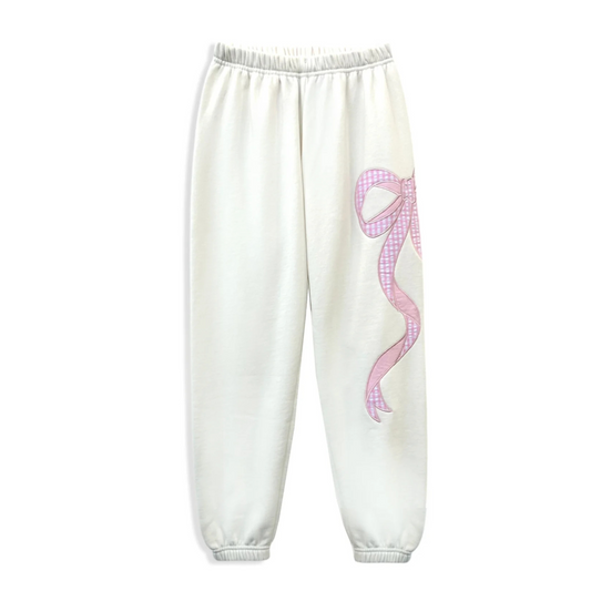 Dylan bow pants - vintage white/pink