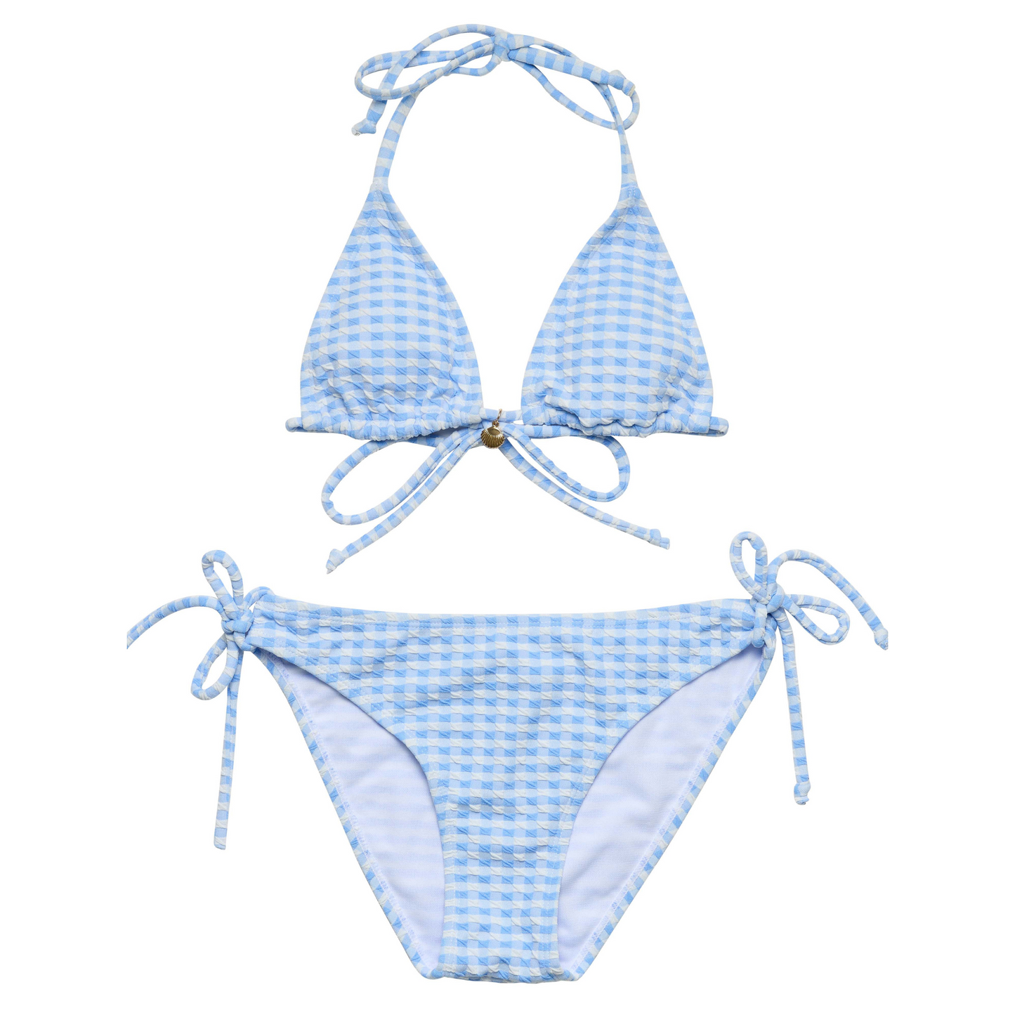 Seaside gingham triangle bikini