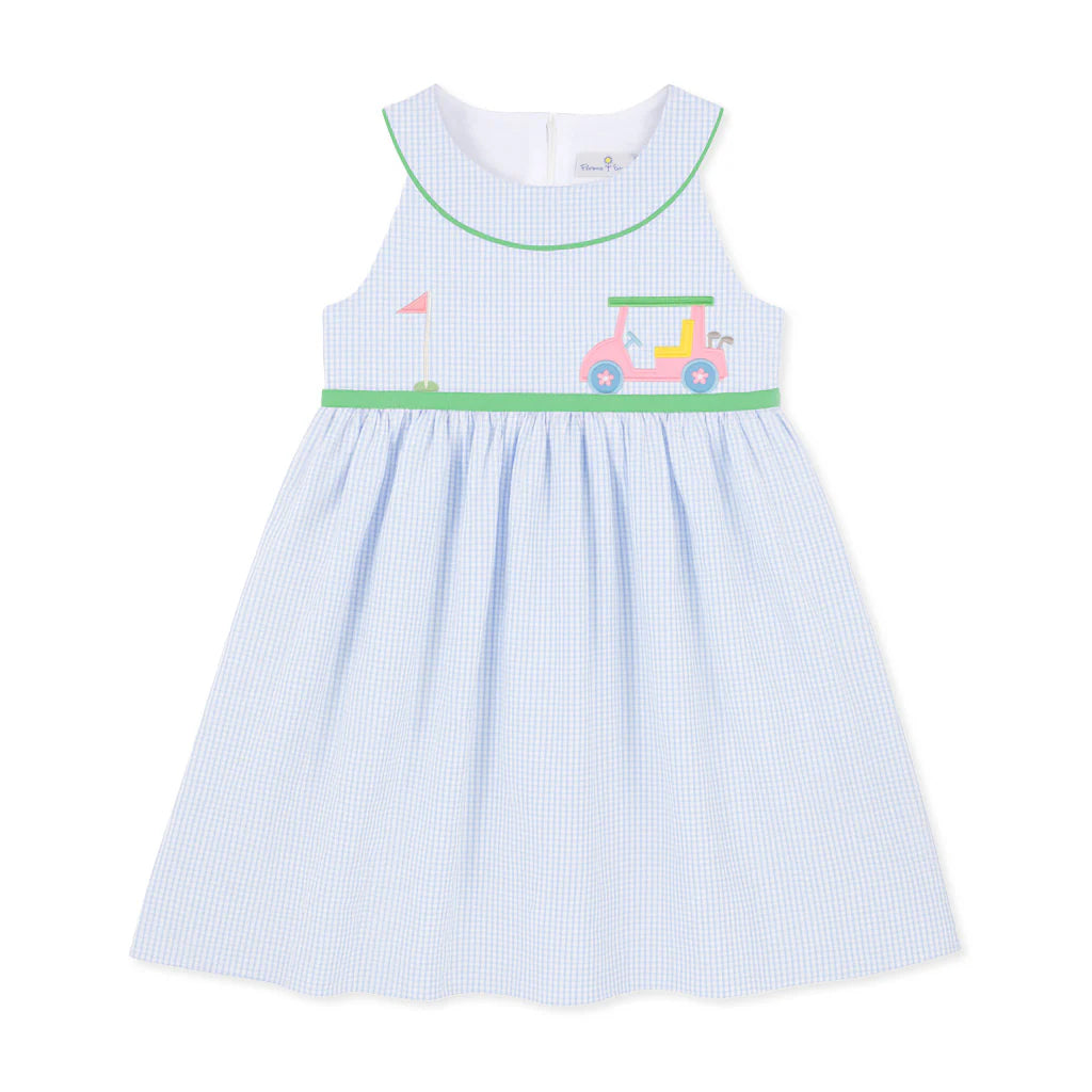 Golf cart check seersucker dress