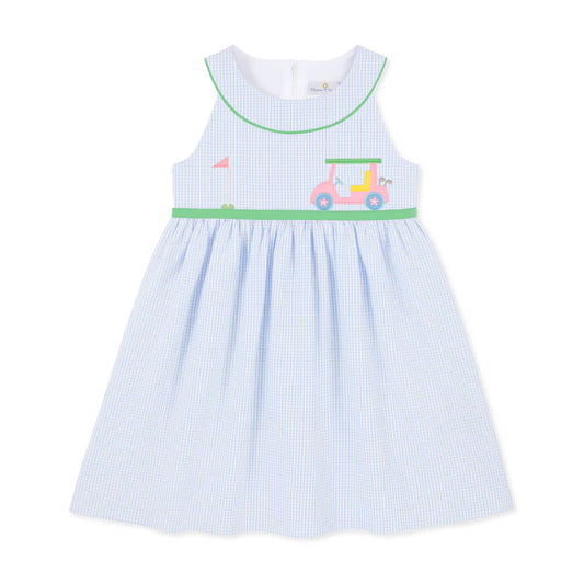 Golf cart check seersucker dress