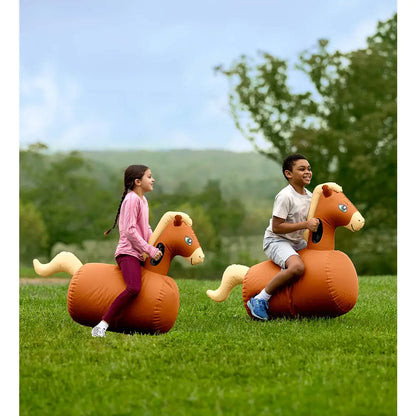 Inflatable ride-on hop n go set - dinosaur
