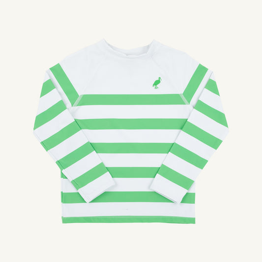 Walkers wave swim shirt - grafton green stripe
