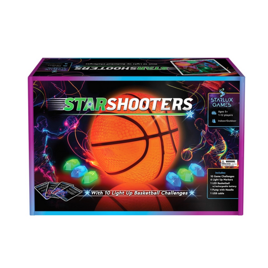 Starlight shooters - glow in the dark basketball game set