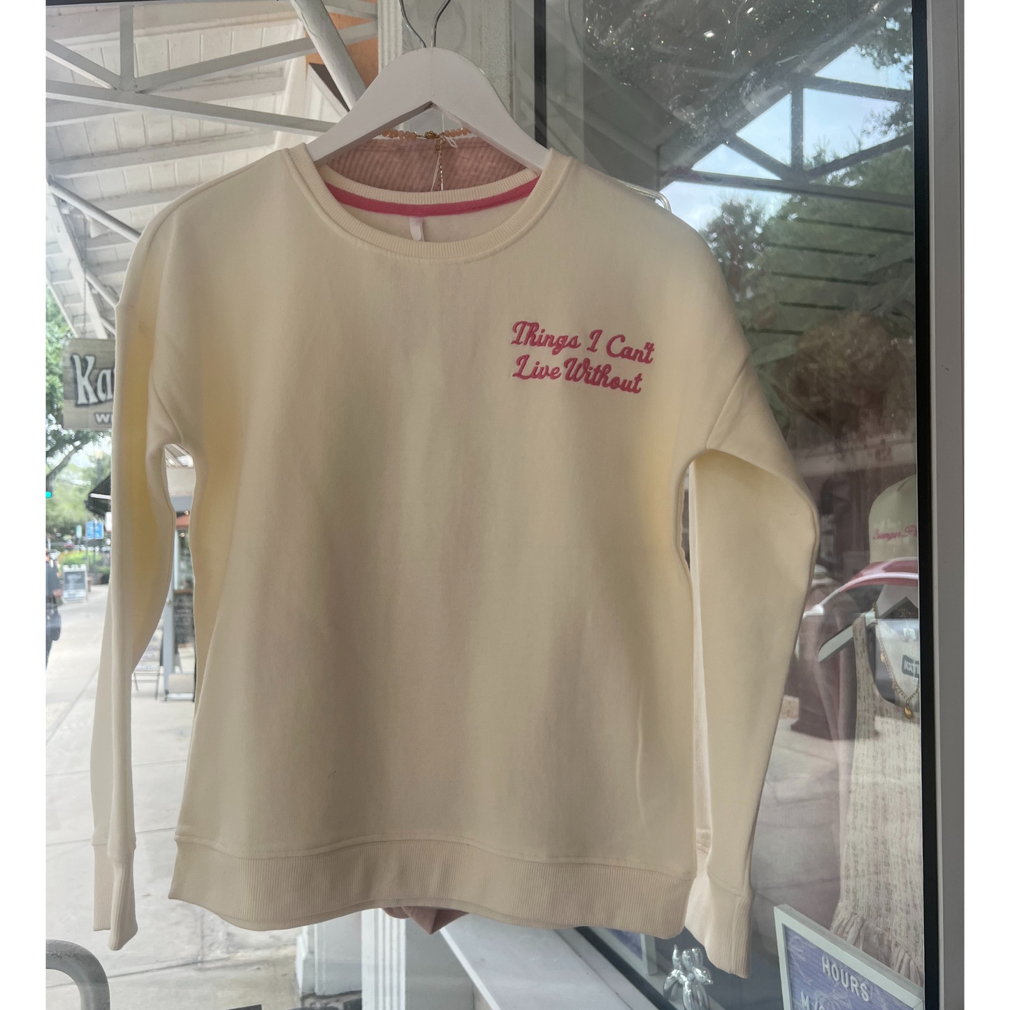 Things I can't live without icons sweatshirt