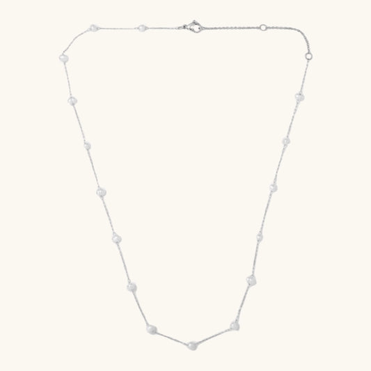 Camille pearl necklace - silver