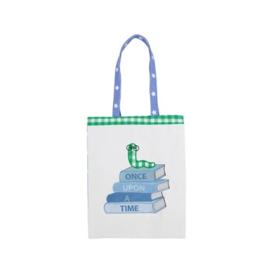 Library bound bag - pearl/blue/green