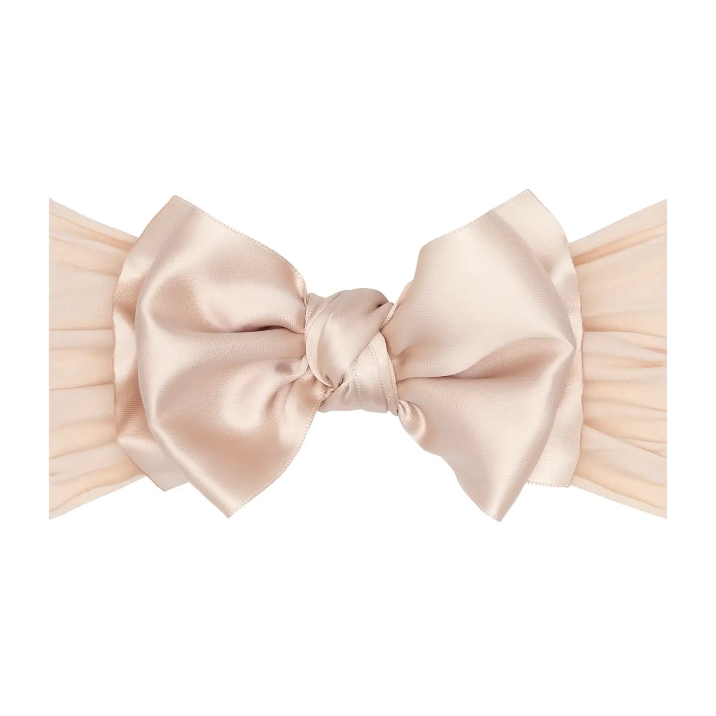 Satin nylon bow headband - petal