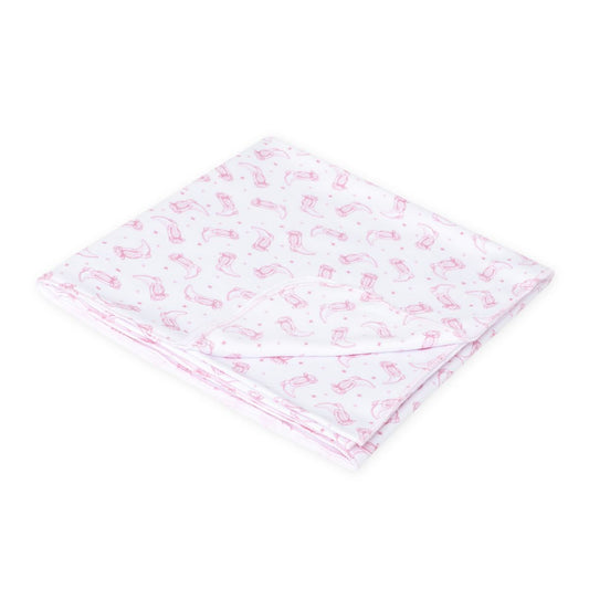 Darling cowboy boots pink swaddle blanket