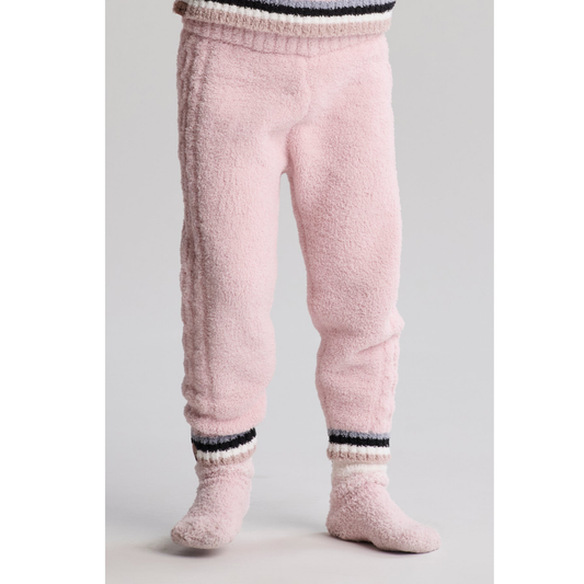 Sporty rib cable joggers - dusty rose