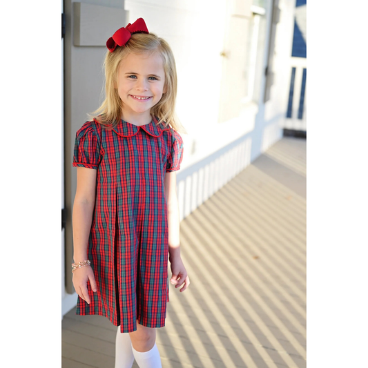 Paige pleat dress - Christmas plaid