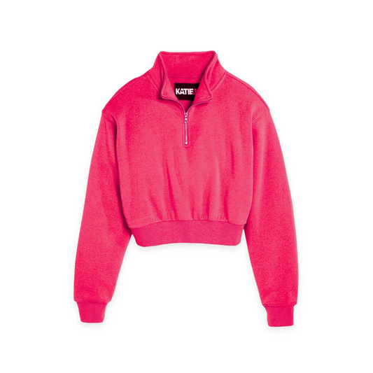 Dylan 3 quarter zip - raspberry