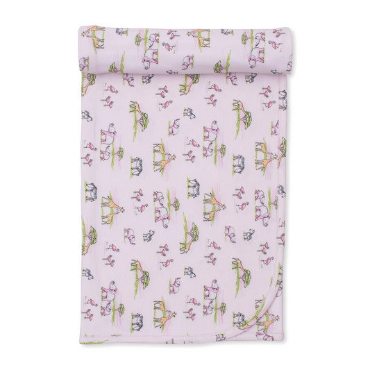 Pink jungle safari blanket