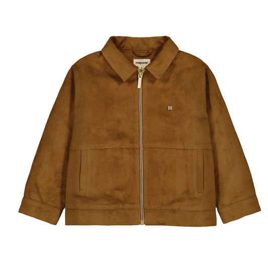 Faux suede jacket - caramel