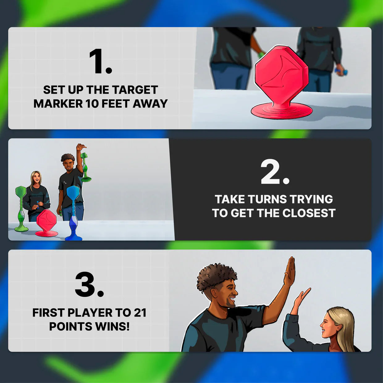 Popdarts rookie - blue & green