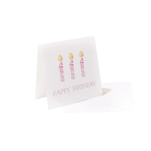 Happy birthday pink candles enclosure card