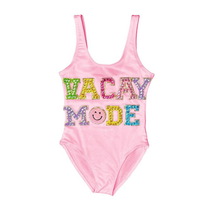 Pink crystal vacay mode swimsuit