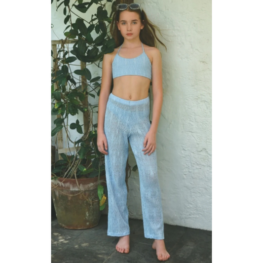 Evy pants - cloud blue weave