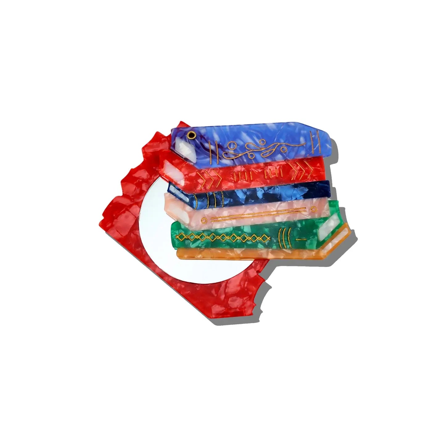 Book stack compact mirror