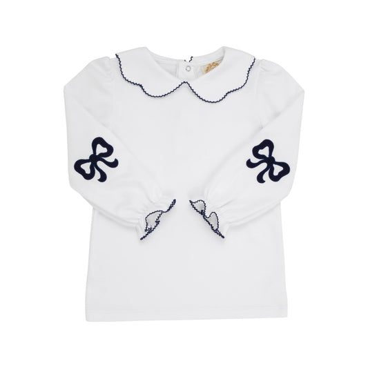 Emmas elbow patch top - worth ave white/navy