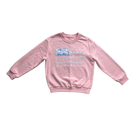Floral flag crewneck sweater