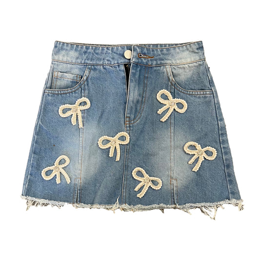 Bows denim skirt
