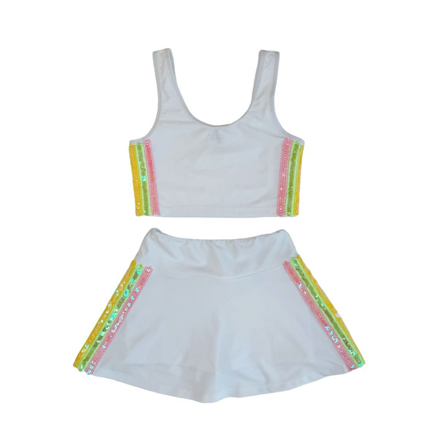 Rainbow sherbet sequin tennis dress