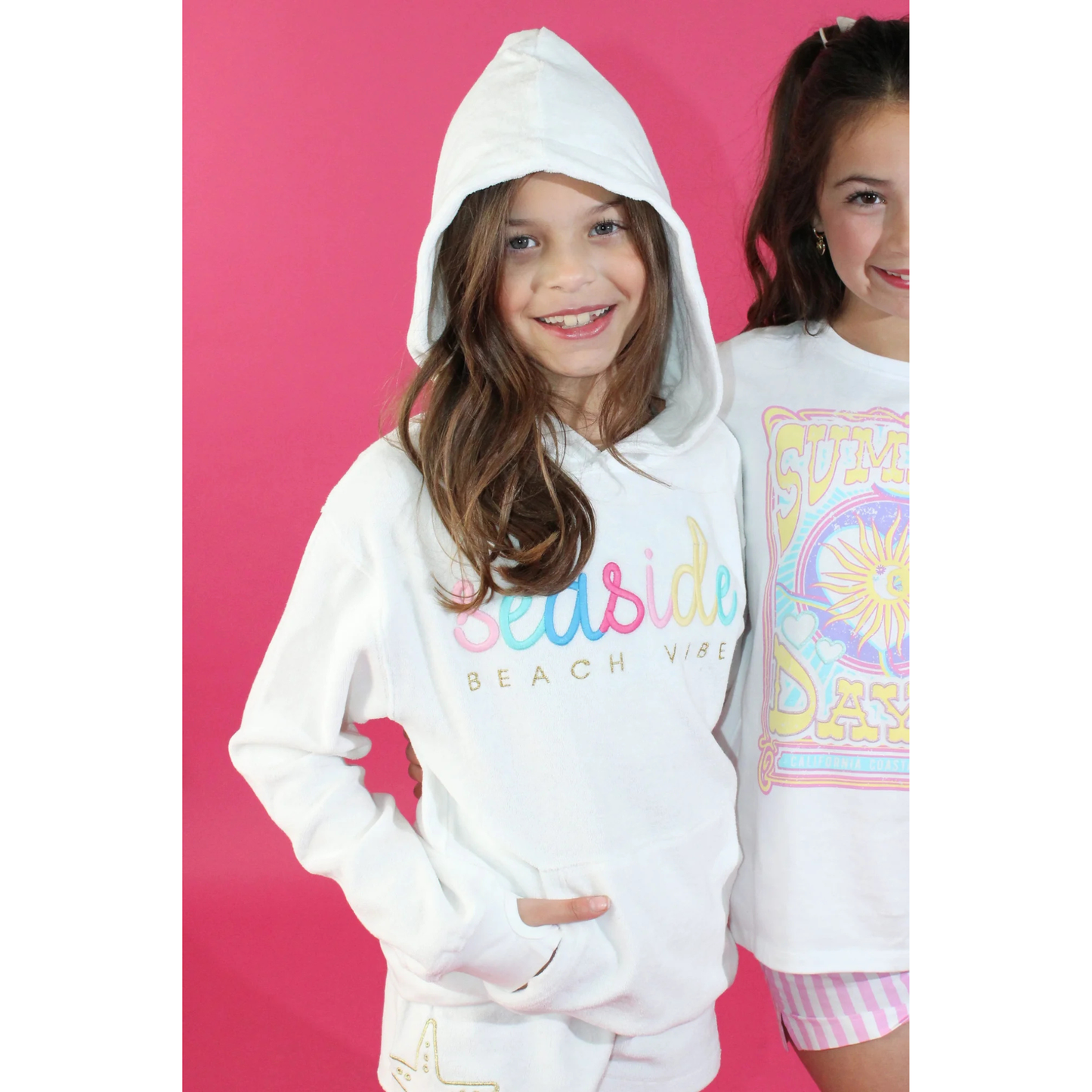 Seaside beach vibes terry hoodie