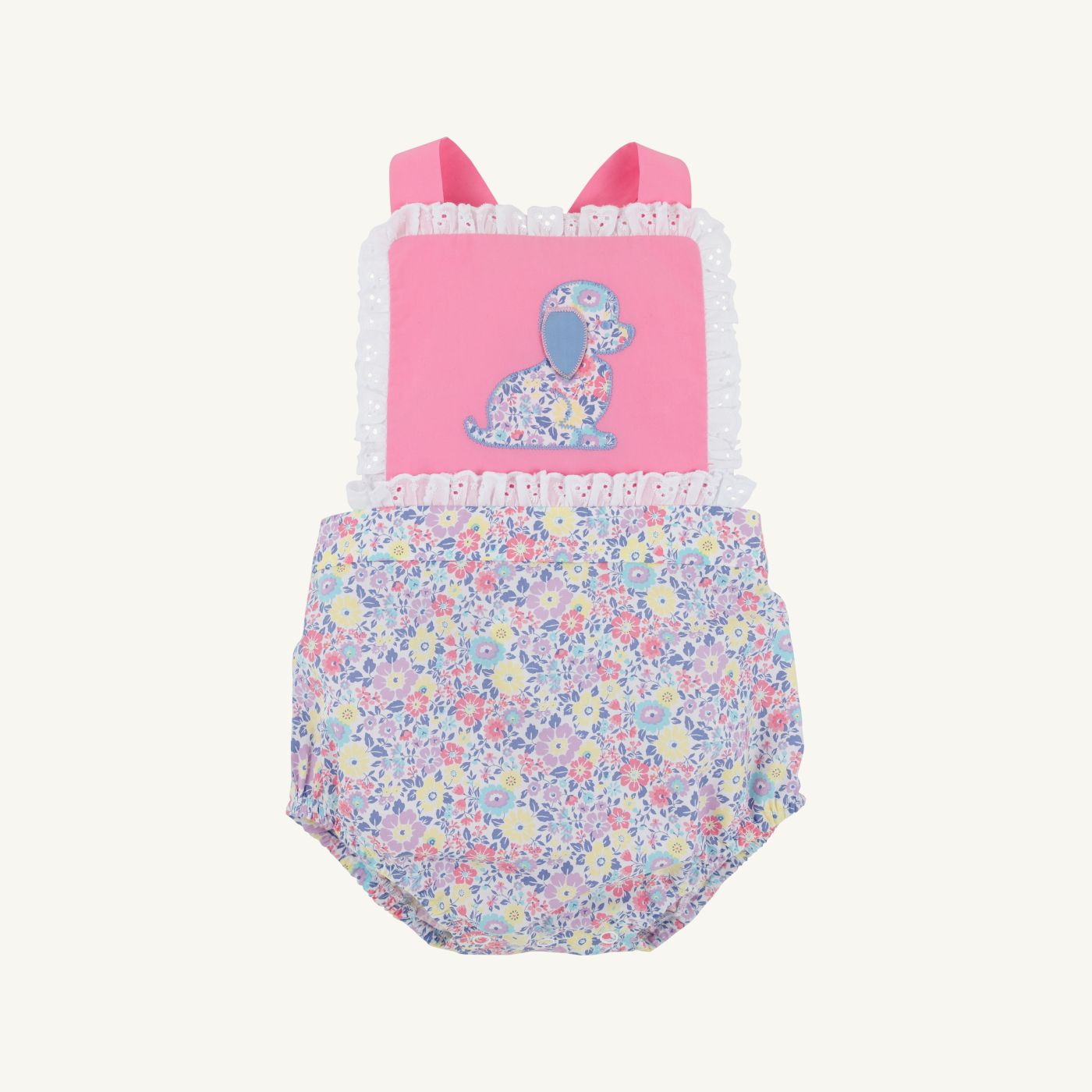 Sally sunsuit - dog/briar patch petals