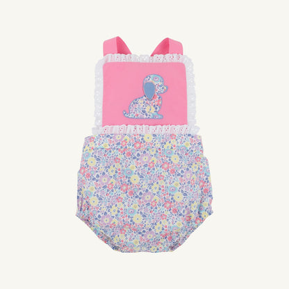 Sally sunsuit - dog/briar patch petals