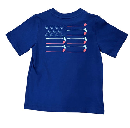 Asher pocket tee - navy golf flag