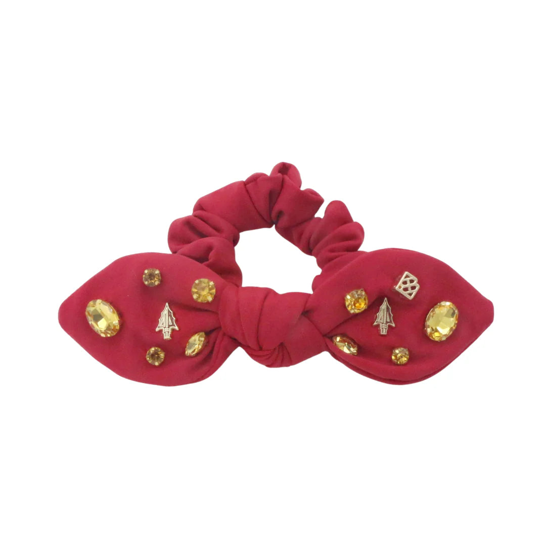 FSU garnet logo bow scrunchie