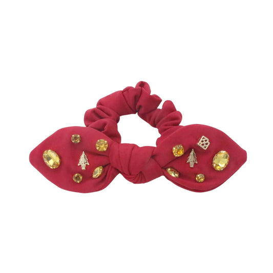 FSU garnet logo bow scrunchie