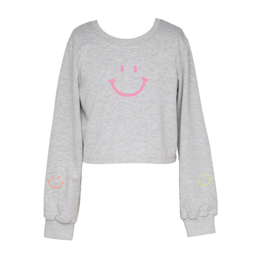 Sweatshirt w. smiley studs & drawstring